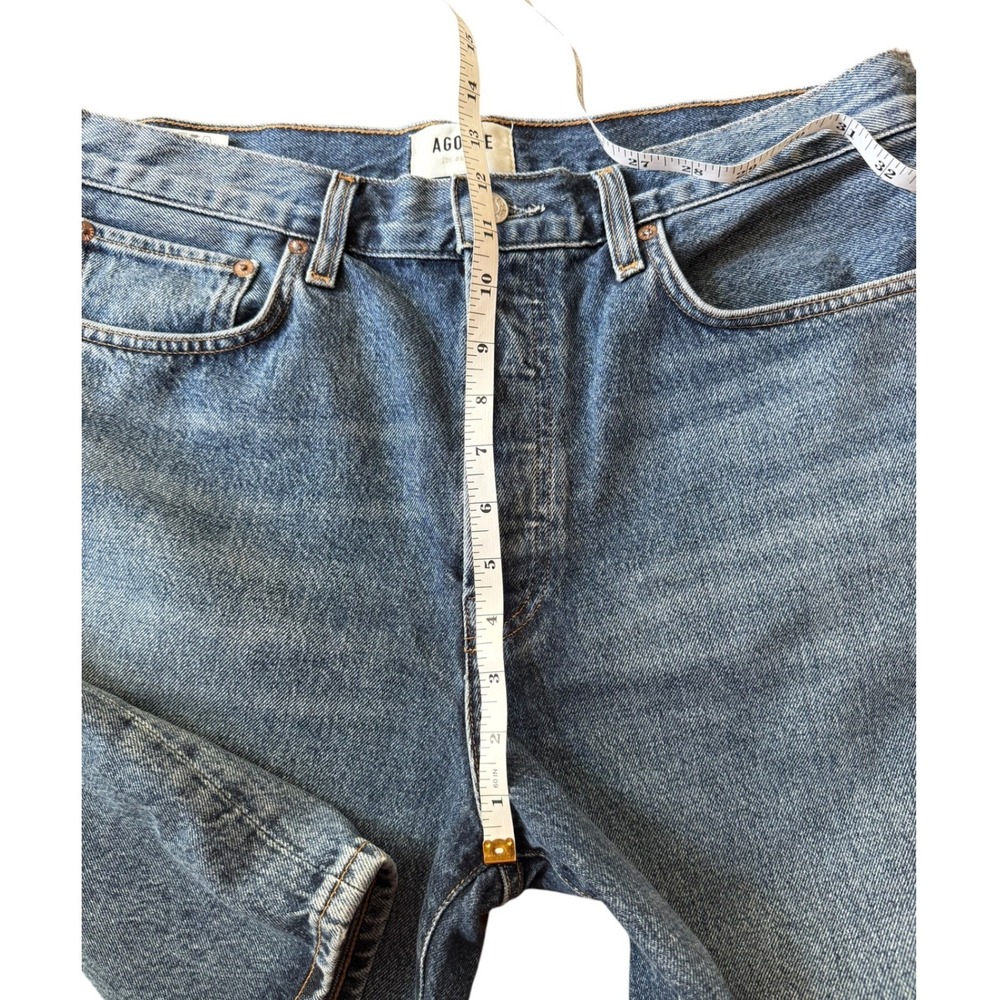 AGOLDE Mid Wash Denim Jean Shorts - Blue - Picture 11 of 13
